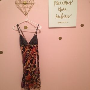 Sexy colorful cross back minidress